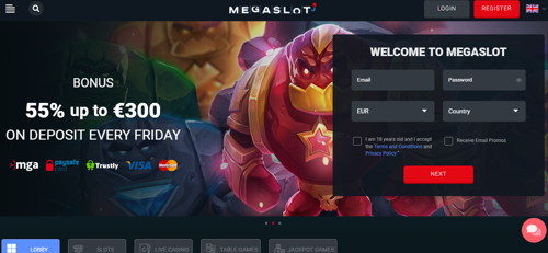 Megaslot casino Página web